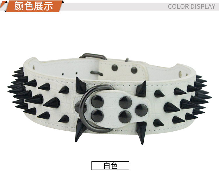 Hot Black Spike Dog Leash Barbed Dog Collar Large Rivet Anti-Bite Pet Collar Custom Dog Leash Hot Black Spike Dog Leash Barbed Dog Collar Large Rivet Anti-Bite Pet Collar Custom Dog Leash