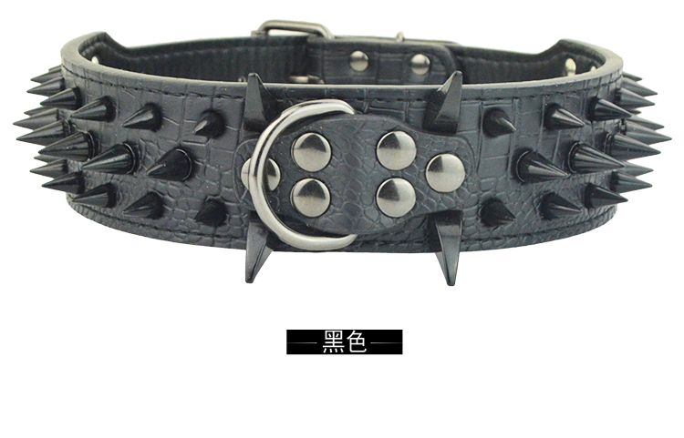 Hot Black Spike Dog Leash Barbed Dog Collar Large Rivet Anti-Bite Pet Collar Custom Dog Leash Hot Black Spike Dog Leash Barbed Dog Collar Large Rivet Anti-Bite Pet Collar Custom Dog Leash