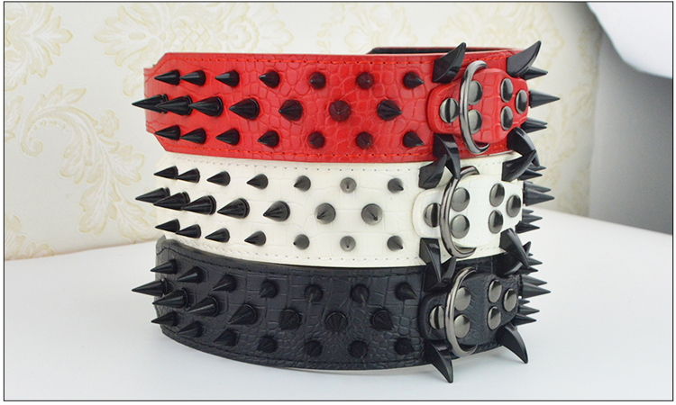 Hot Black Spike Dog Leash Barbed Dog Collar Large Rivet Anti-Bite Pet Collar Custom Dog Leash Hot Black Spike Dog Leash Barbed Dog Collar Large Rivet Anti-Bite Pet Collar Custom Dog Leash