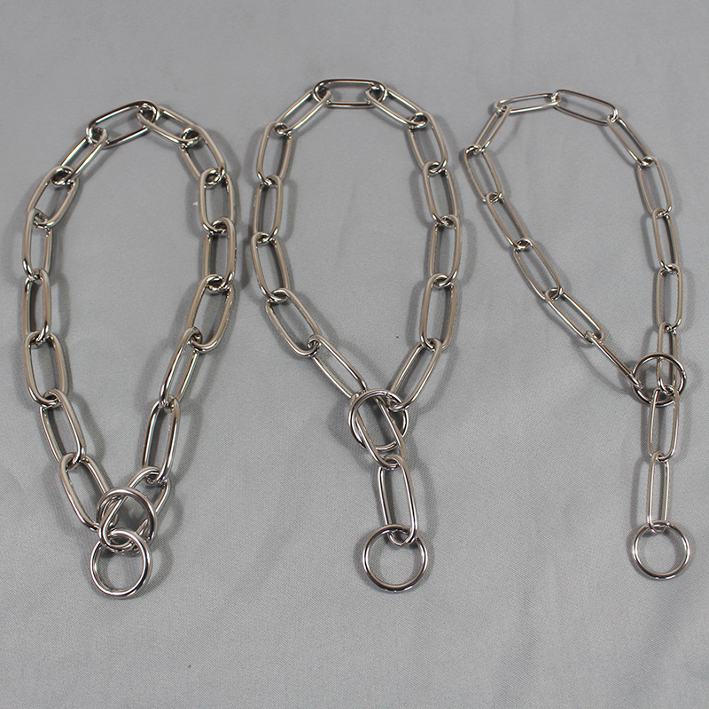 Stainless Steel Dog Training P Chain Collar Dog Leash Medium and Large Dog Pet Collar Length Customized Pet Collar Dog Cover