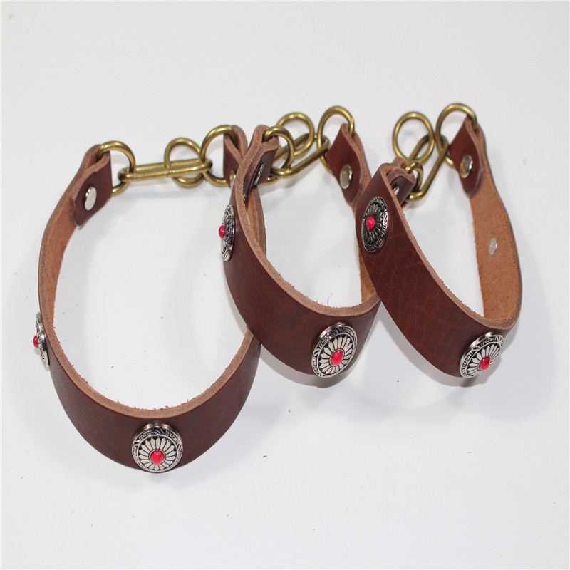 Fine Dog Cow Leather Collar SUNFLOWER Decorative Collar Hound Whippets Dog Leash Pet Supplies Customization Fine Dog Cow Leather Collar SUNFLOWER Decorative Collar Hound Whippets Dog Leash Pet Supplies Customization