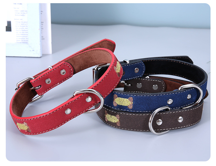 Pet Embroidery Collar Full Size Adjustable Dog Collar Bite-Proof Protector Traction Collar Dog Leash Dog Traction Rope Wholesale