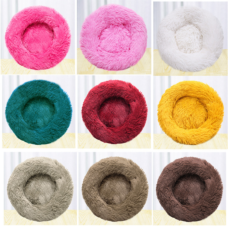 Currently Available Winter round Plush Small Cat Litter Cat House Dog Kennel Pet Bed Supplies Dog Cat Mat