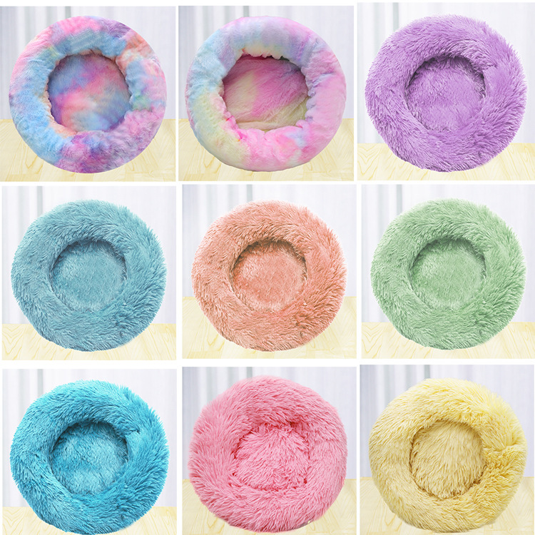 Currently Available Winter round Plush Small Cat Litter Cat House Dog Kennel Pet Bed Supplies Dog Cat Mat