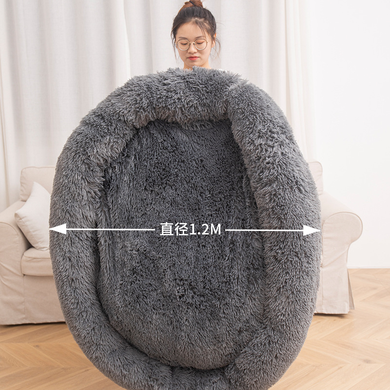 Factory Direct Sales Cathouse Doghouse Plush round Dog Bed Warm Mat Pet Kennel Dog Mat Cat Supplies