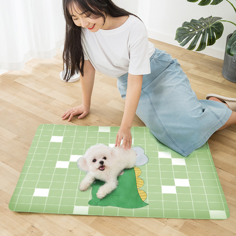 Cartoon Puppy Dog Ice Pad Cat Mat Small and Medium-Sized Dogs Pet Bed Pet Bed Summer Floor Mat Kennel Cooling Supplies