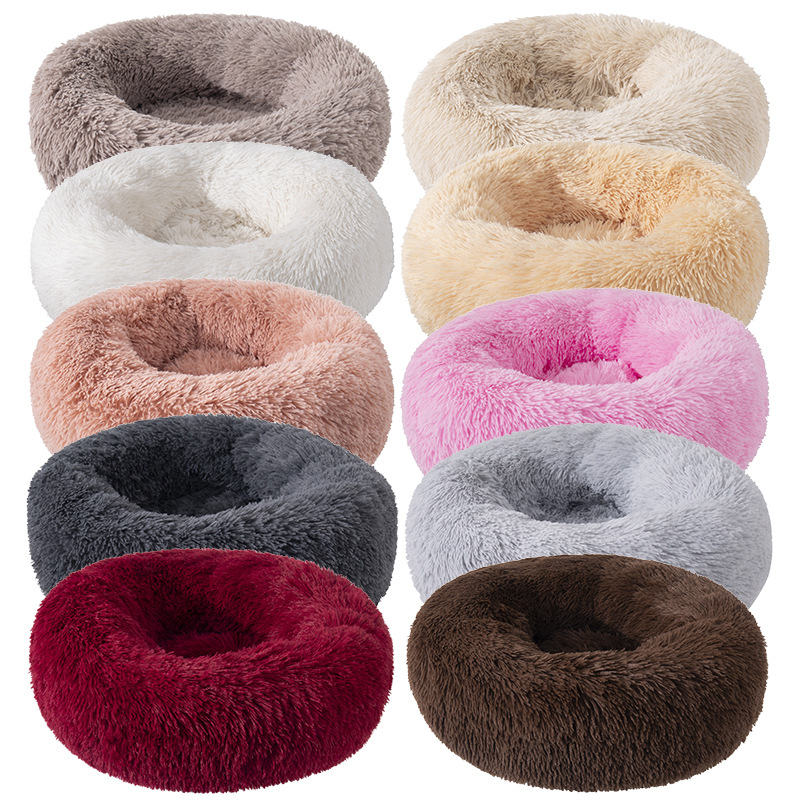  Cat Kennel Long Velvet round Dog Bed Warm Mat Pet Bed Dog Bed Cat Supplies