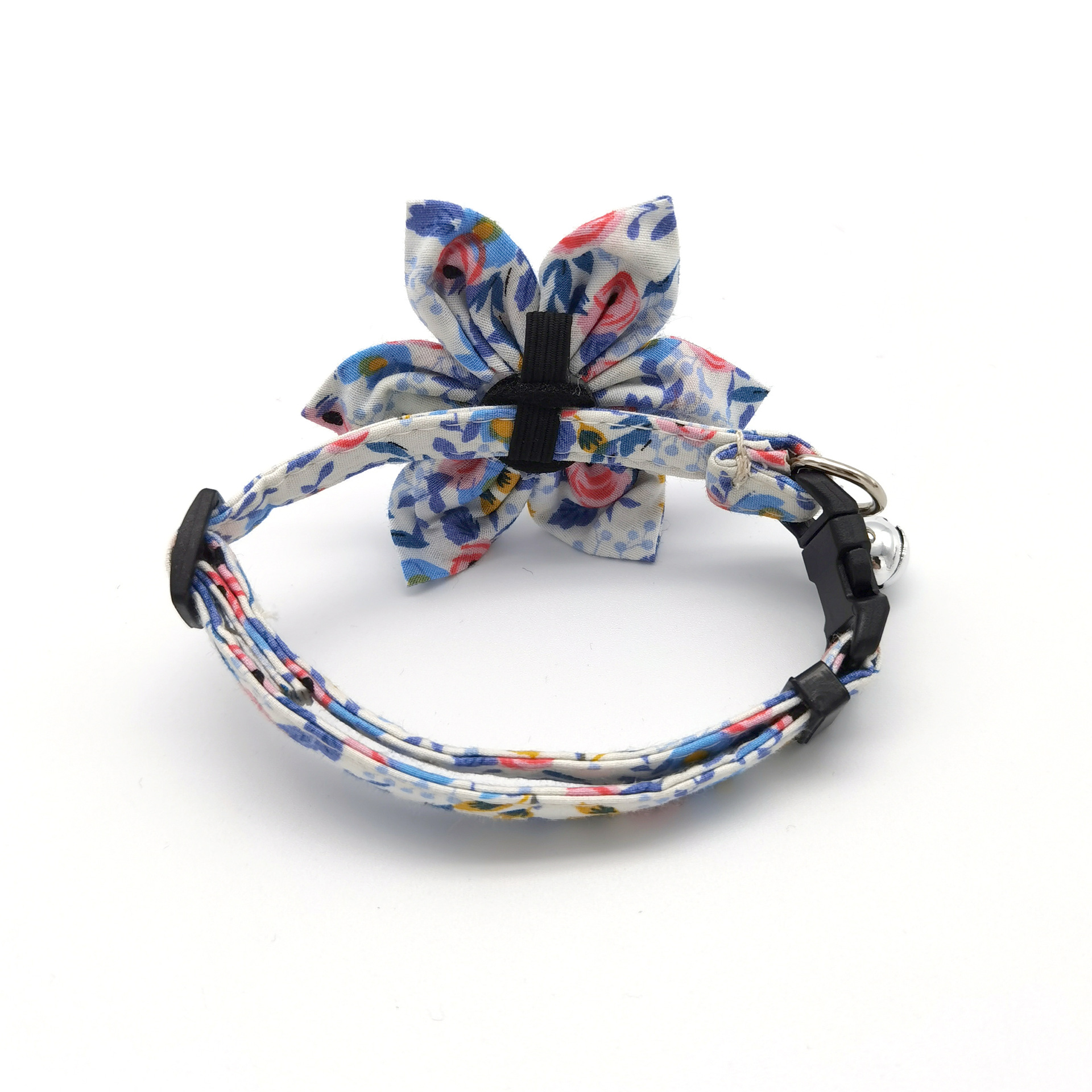 2021 New Floral Pet Plaid Collar Pet Bell Collar Cotton Bow Collar Cute Cat Collar