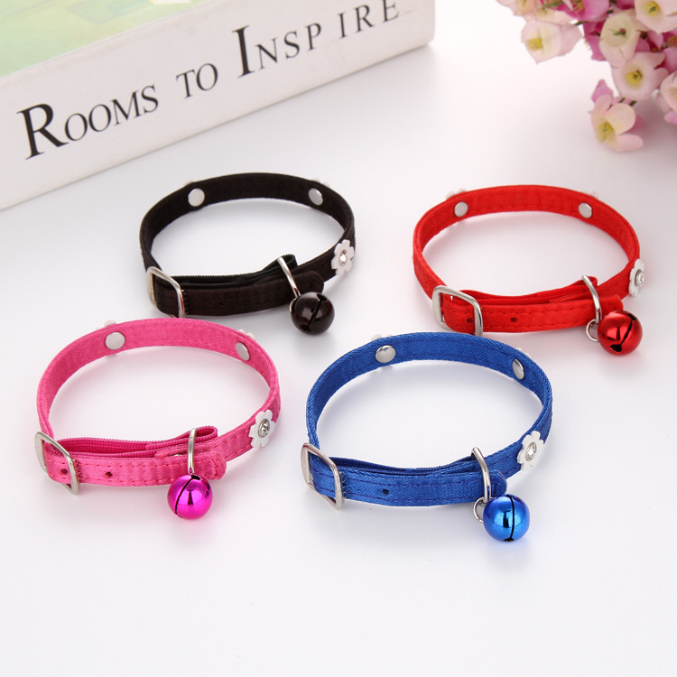 1.0 Pet Three-Flower Diamond Collar Pet Elastic Collar Small Dog Collar Pet Bell Collar Cat Neck Strap 1.0 Pet Three-Flower Diamond Collar Pet Elastic Collar Small Dog Collar Pet Bell Collar Cat Neck Strap