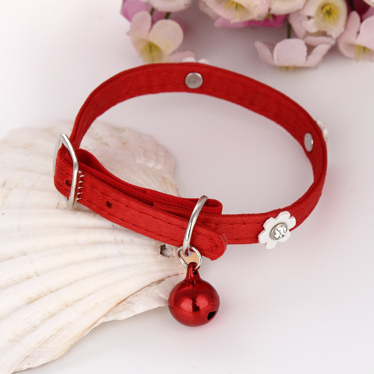 1.0 Pet Three-Flower Diamond Collar Pet Elastic Collar Small Dog Collar Pet Bell Collar Cat Neck Strap 1.0 Pet Three-Flower Diamond Collar Pet Elastic Collar Small Dog Collar Pet Bell Collar Cat Neck Strap