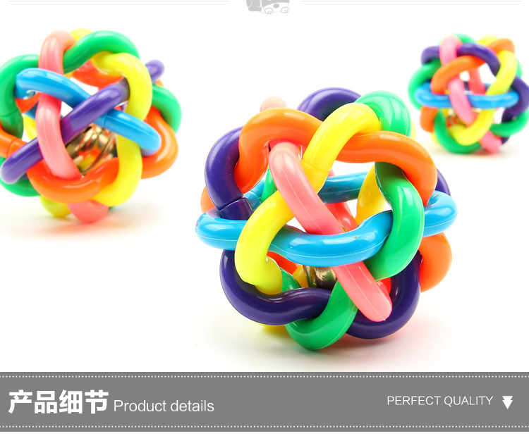Pet Toy Colorful Woven Bell Toy Ball Pet Bell Ball Large 9.5cm Sound Dog Toy Ball Toy Ball Pet Toy Colorful Woven Bell Toy Ball Pet Bell Ball Large 9.5cm Sound Dog Toy Ball Toy Ball