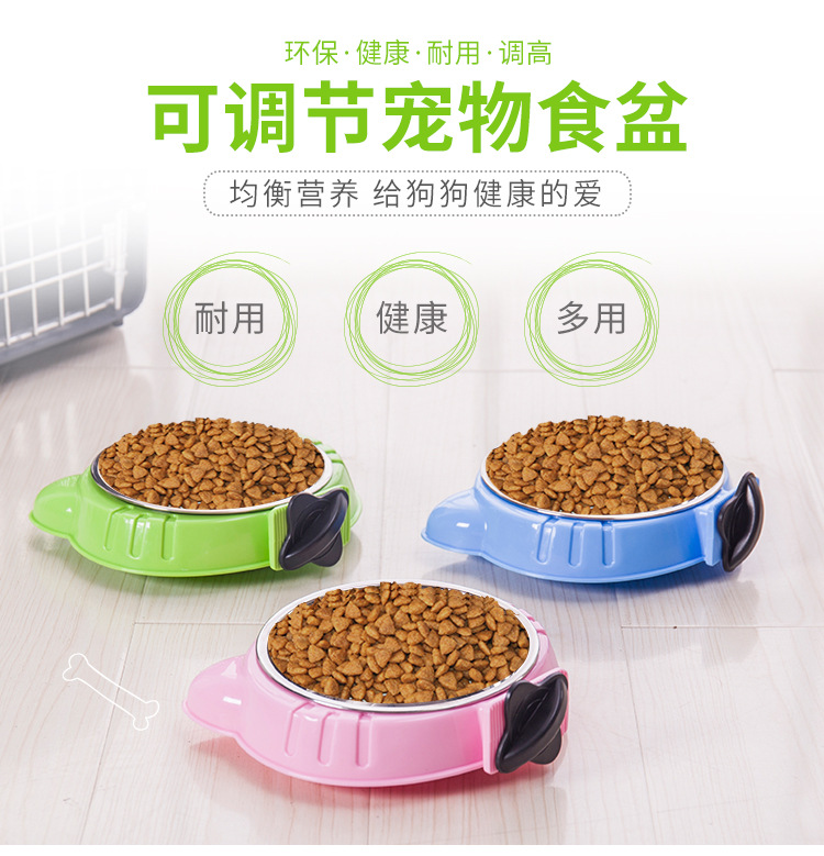 Pet supplies new cartoon cat head hanging cage bowl Pet bowl dog basin hanging dog bowl cat bowl