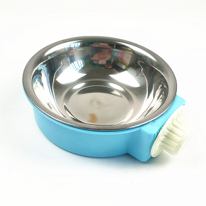 Dog Cage Fixed Hanging Pet Bowl Dog/Cat Bowl Removable Anti-Tumble Stainless Steel Dog Bowl Cat Basin E-Commerce Hot Sale