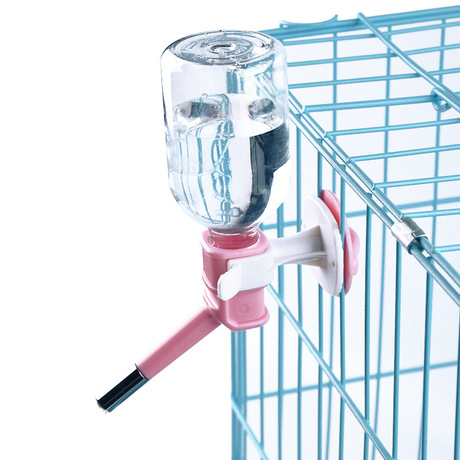 Pet drinking fountain wall-mounted feeding bottle hanging cage dog cat rabbit with a bottle of water drinking set double marbles drinking head