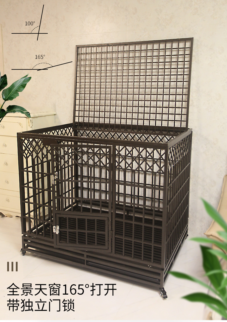 Explosion-Proof Dog Crate Medium Large Dog Galvanized Square Tube Dog Cage with Toilet Indoor Golden Retriever Kennel Iron Cage Pet Supplies Explosion-Proof Dog Crate Medium Large Dog Galvanized Square Tube Dog Cage with Toilet Indoor Golden Retriever Kennel Iron Cage Pet Supplies