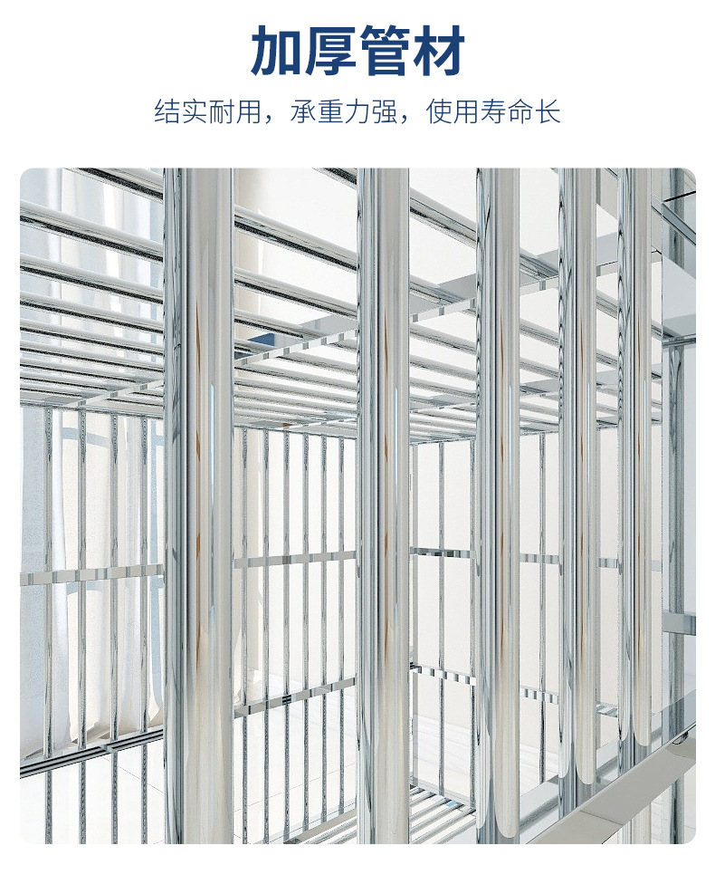 Dog Crate Large Dog Stainless Steel Dog Cage Folding Small Dog Square Kennel with Toilet Indoor Pet Cage Generation Hair Dog Crate Large Dog Stainless Steel Dog Cage Folding Small Dog Square Kennel with Toilet Indoor Pet Cage Generation Hair