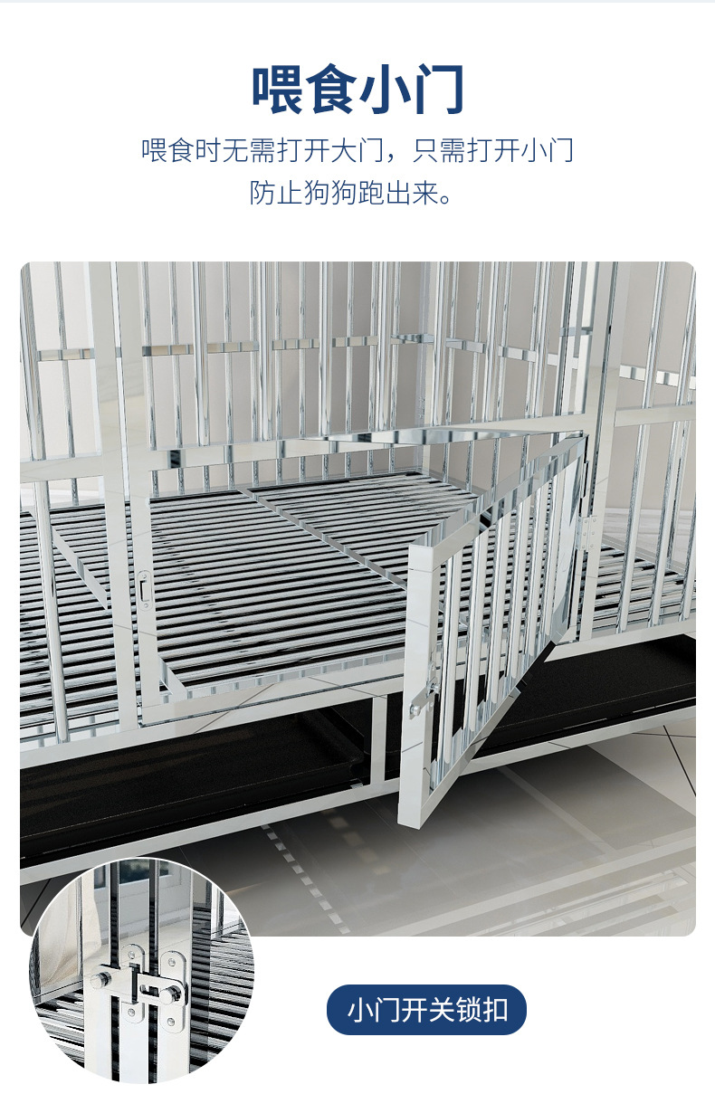 Dog Crate Large Dog Stainless Steel Dog Cage Folding Small Dog Square Kennel with Toilet Indoor Pet Cage Generation Hair Dog Crate Large Dog Stainless Steel Dog Cage Folding Small Dog Square Kennel with Toilet Indoor Pet Cage Generation Hair