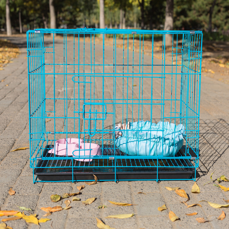 Whole Folding Dog Cage Large Medium and Small Pet Bed with Toilet Skylight Bold Wire Portable Indoor