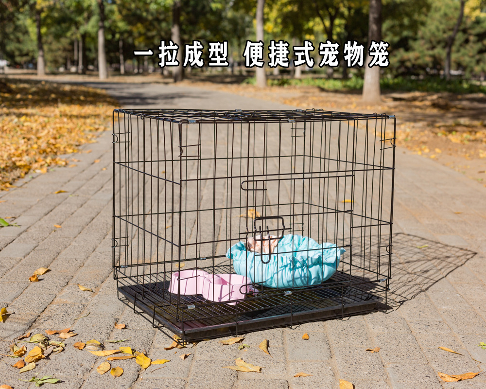 Whole Folding Dog Cage Large Medium and Small Pet Bed with Toilet Skylight Bold Wire Portable Indoor Whole Folding Dog Cage Large Medium and Small Pet Bed with Toilet Skylight Bold Wire Portable Indoor