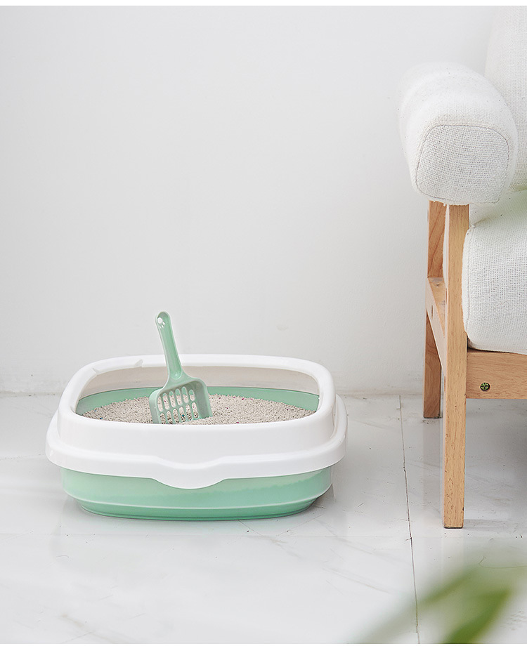 Factory Wholesale Semi-Closed Litter Box Large Split Open Cat Toilet Splash-Proof Cat Supplies Free Cat Shovel