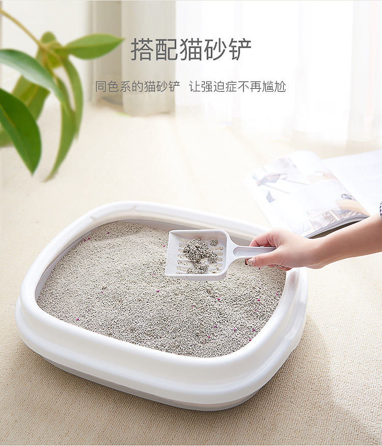 Factory Wholesale Semi-Closed Litter Box Large Split Open Cat Toilet Splash-Proof Cat Supplies Free Cat Shovel