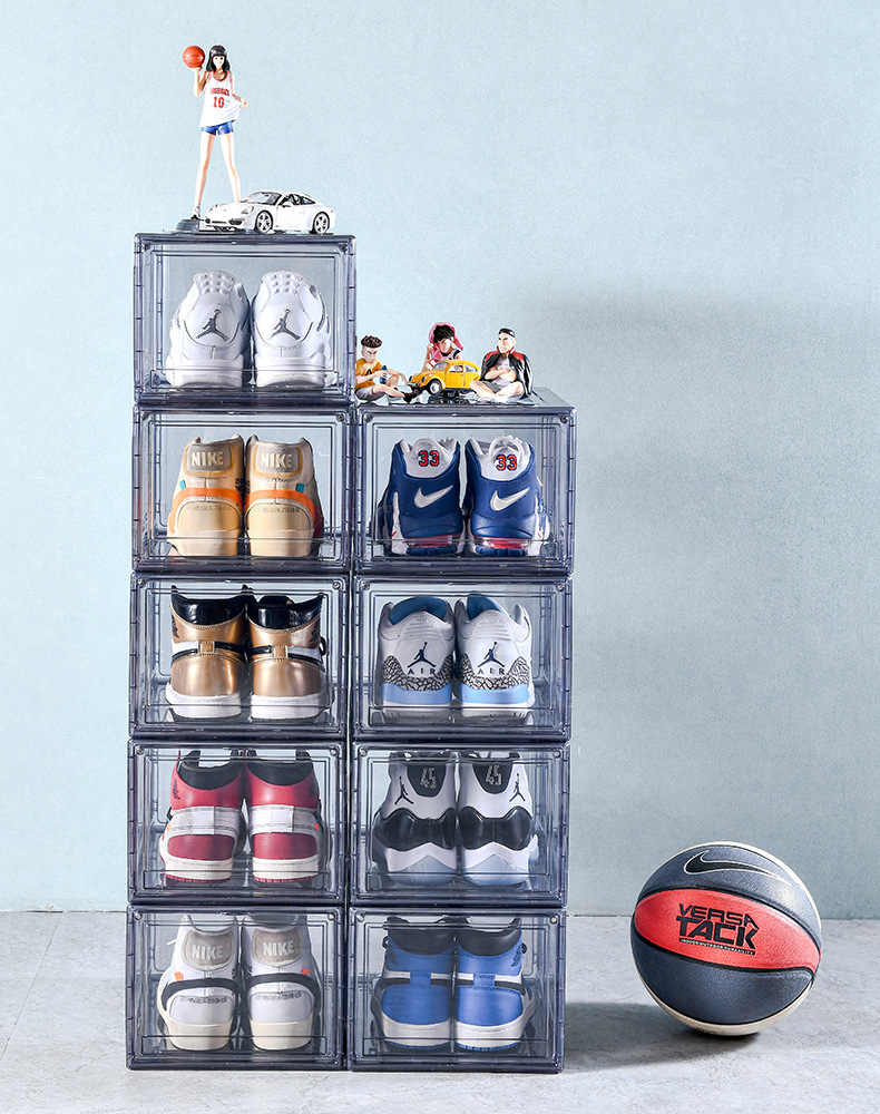 Pet Magnetic Air Jordan Sneakers Storage Box Transparent Basketball Shoes Shoe Box Collection Display Shoe Cabinet Sneakers Flip Unisex Shoes Pet Magnetic Air Jordan Sneakers Storage Box Transparent Basketball Shoes Shoe Box Collection Display Shoe Cabinet Sneakers Flip Unisex Shoes