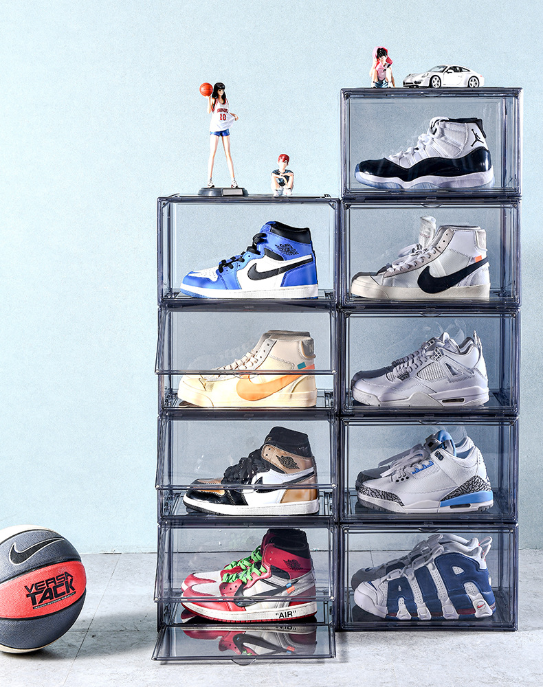 Pet Magnetic Air Jordan Sneakers Storage Box Transparent Basketball Shoes Shoe Box Collection Display Shoe Cabinet Sneakers Flip Unisex Shoes Pet Magnetic Air Jordan Sneakers Storage Box Transparent Basketball Shoes Shoe Box Collection Display Shoe Cabinet Sneakers Flip Unisex Shoes