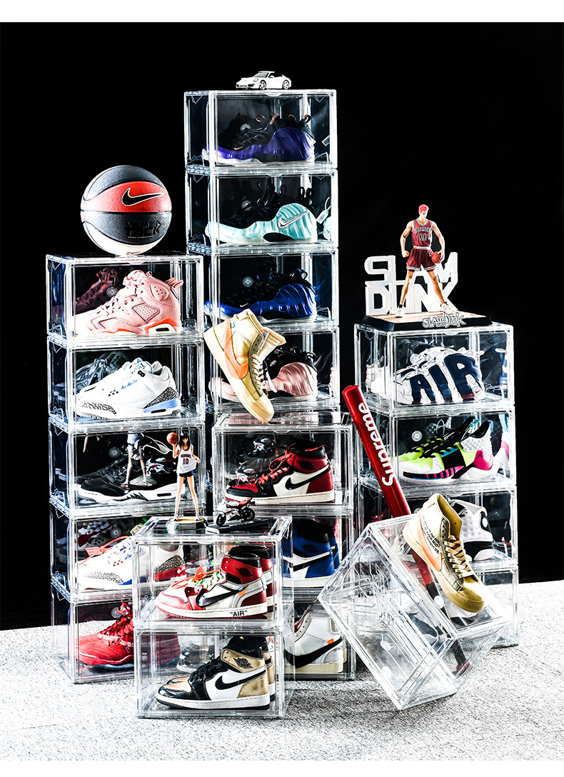 Pet Magnetic Air Jordan Sneakers Storage Box Transparent Basketball Shoes Shoe Box Collection Display Shoe Cabinet Sneakers Flip Unisex Shoes Pet Magnetic Air Jordan Sneakers Storage Box Transparent Basketball Shoes Shoe Box Collection Display Shoe Cabinet Sneakers Flip Unisex Shoes