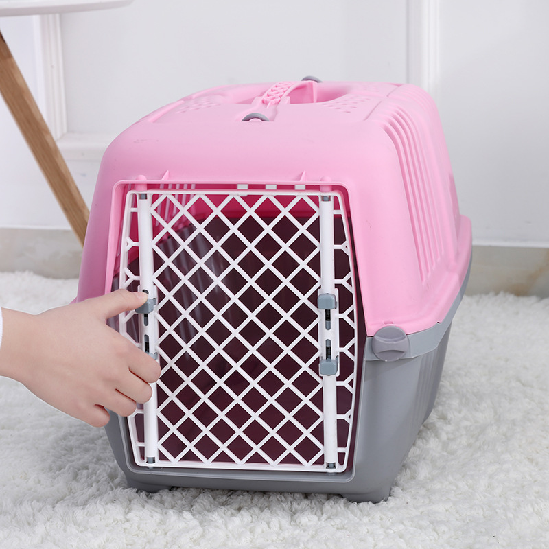 Plastic Flight Case for Pet Dogs and Cats Check-in Suitcase Dog Cage Portable Air Box Wholesale