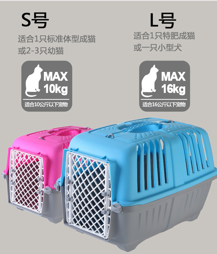 Plastic Flight Case for Pet Dogs and Cats Check-in Suitcase Dog Cage Portable Air Box Wholesale Plastic Flight Case for Pet Dogs and Cats Check-in Suitcase Dog Cage Portable Air Box Wholesale