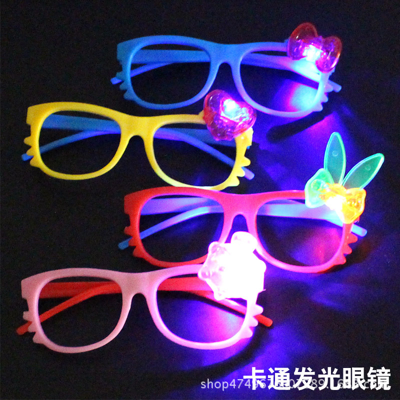 New LED light- Emitting Glasses Children Cartoon Flash Glasses Creative Booth Party Toy Glasses Wholesale Sales