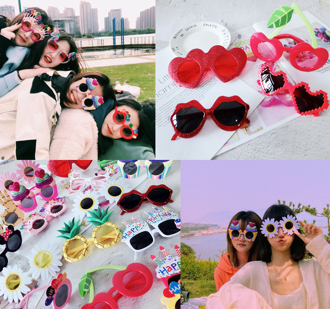 Happy Birthday Funny Glasses Gift TikTok Beauty Gold Funny Toy Selfie Prop Party Party Toy Glasses