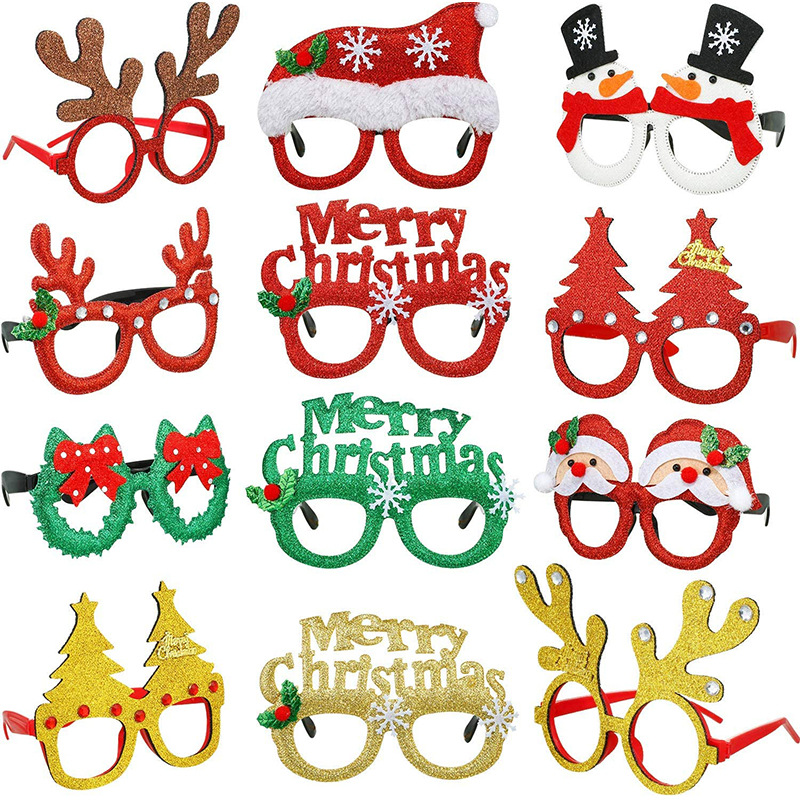 Christmas Decorations Adult and Children Universal Toy Santa Snowman Antlers Christmas Toy Glasses