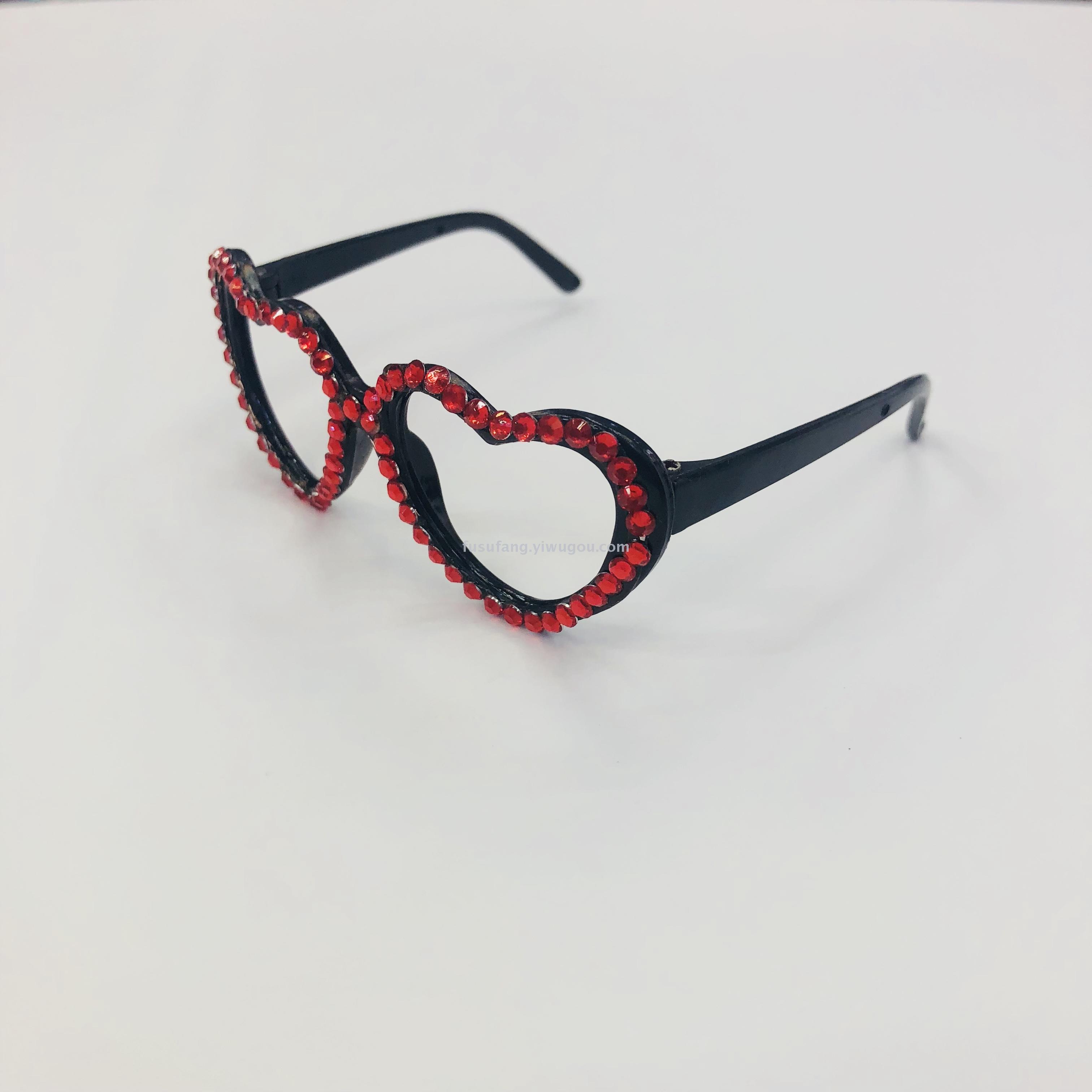 Pet decoration crafts peach heart set diamond small glasses toy glasses accessories glasses 147