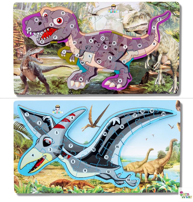 Wooden jigsaw dinosaur child boy and girl puzzle puzzle intelligence development early education toys 3-6 years old Wooden jigsaw dinosaur child boy and girl puzzle puzzle intelligence development early education toys 3-6 years old