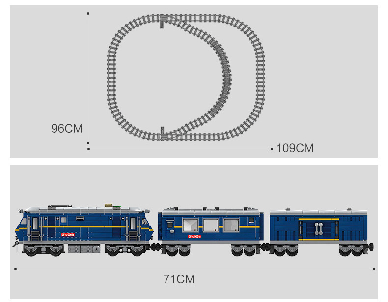 Kazi 98219-20 Electric Rail Train Dongfeng Diesel Diesel Locomotive Children Assembling Building Blocks Train Toy