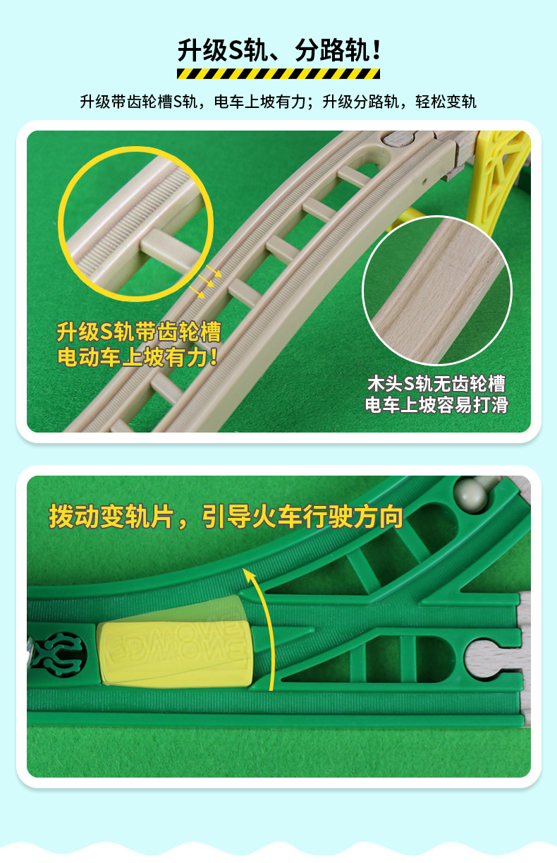 Edwone70p Wooden Track Train Toy Children's Toy Wooden Rail Car Small Train Wholesale E21a17