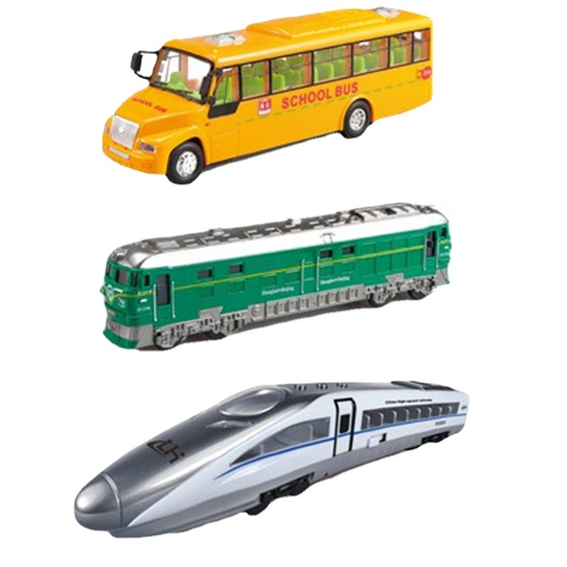Simulation Green Leather Inertia Double-Headed Train Children&#039;s Toy Car Model Boy Train High-Speed Rail Car Stall