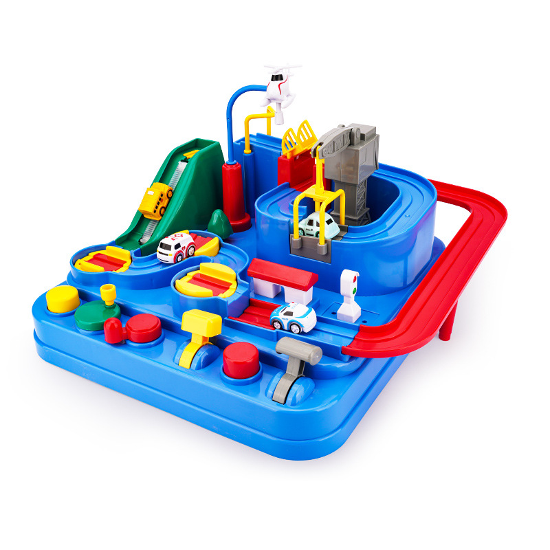 Car Entrance Adventure TikTok Same Small Train Rail Car Parking Lot Children&#039;s Toy New Year Gift