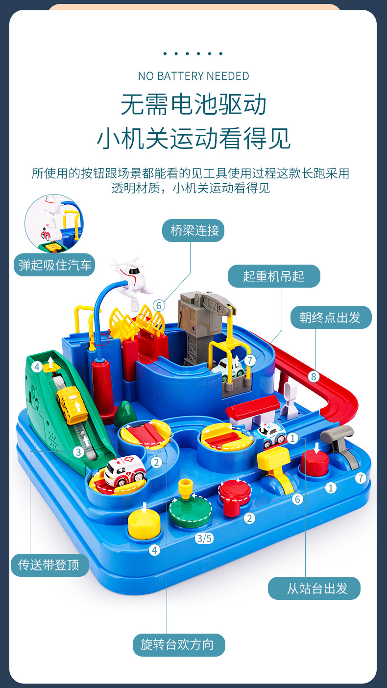Car Entrance Adventure TikTok Same Small Train Rail Car Parking Lot Children's Toy New Year Gift