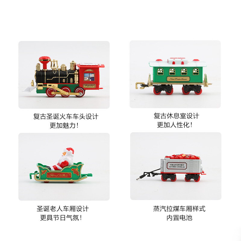 Foreign Trade Electric Christmas Train Electric Sound and Light Hanging Train Toy