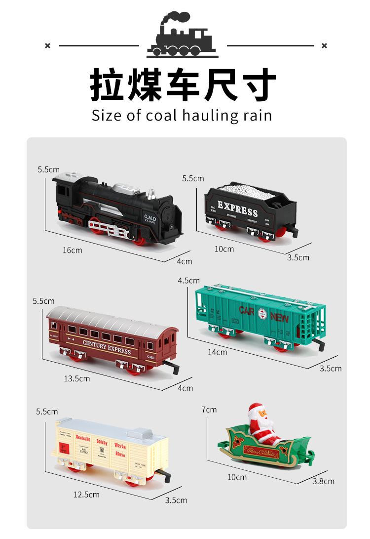 Foreign Trade Electric Christmas Train Electric Sound and Light Hanging Train Toy
