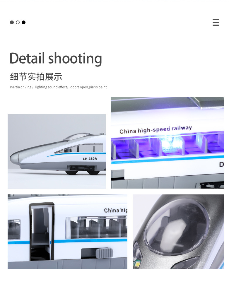 Linghui Simulation Inertia Green Leather Train with Sound and Light Children Boys' Train Toy
