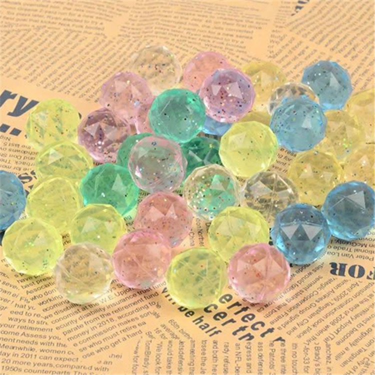 No. 32 Rubber Bouncy Ball Transparent Diamond Rhombus Bouncing Ball One Yuan Gashapon Machine Special-Purpose Ball Will Be Floating Ball
