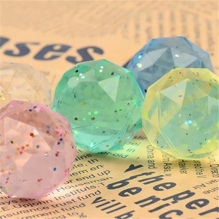 No. 32 Rubber Bouncy Ball Transparent Diamond Rhombus Bouncing Ball One Yuan Gashapon Machine Special-Purpose Ball Will Be Floating Ball