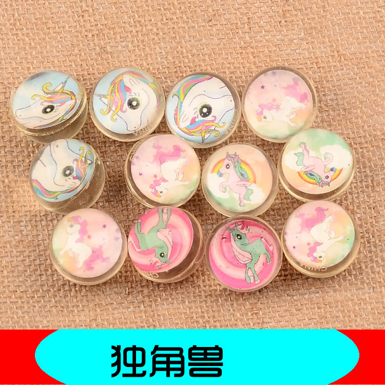 32mm Rubber Bouncy Ball Unicorn Xiaoli Paper Card Bouncing Ball 1 Yuan Gashapon Machine Ball Children&#039;s Paradise Floating Ball