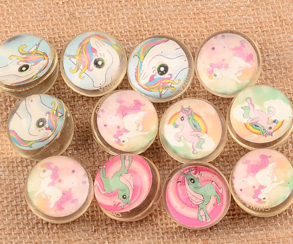 32mm Rubber Bouncy Ball Unicorn Xiaoli Paper Card Bouncing Ball 1 Yuan Gashapon Machine Ball Children's Paradise Floating Ball