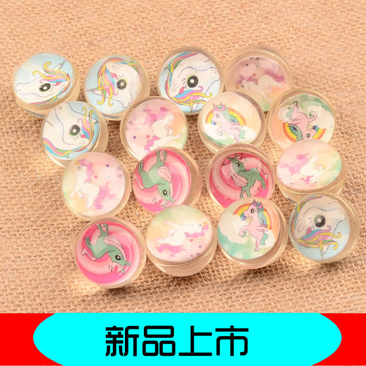 32mm Rubber Bouncy Ball Unicorn Xiaoli Paper Card Bouncing Ball 1 Yuan Gashapon Machine Ball Children&#039;s Paradise Floating Ball