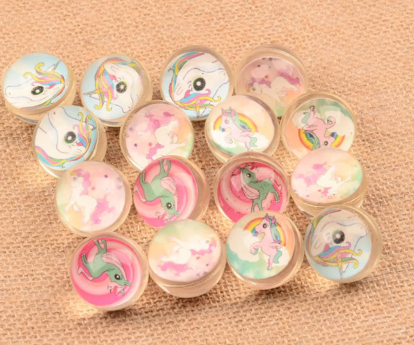 32mm Rubber Bouncy Ball Unicorn Xiaoli Paper Card Bouncing Ball 1 Yuan Gashapon Machine Ball Children's Paradise Floating Ball