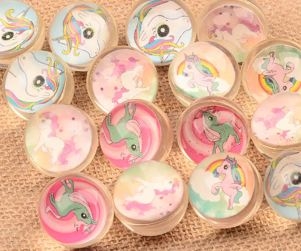 32mm Rubber Bouncy Ball Unicorn Xiaoli Paper Card Bouncing Ball 1 Yuan Gashapon Machine Ball Children's Paradise Floating Ball